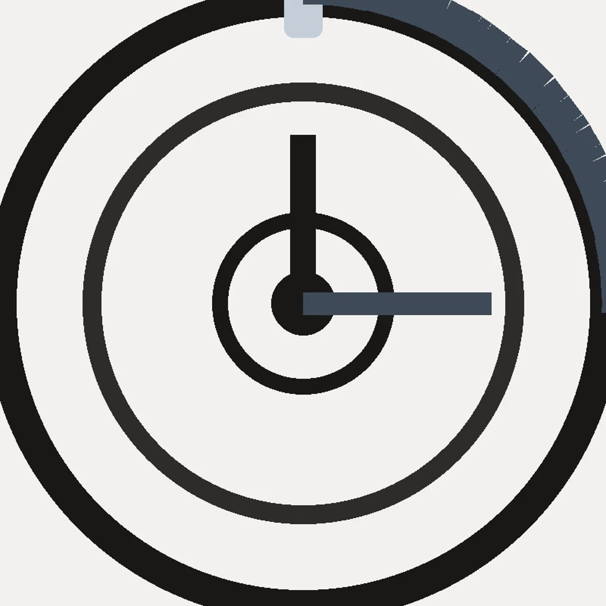 Close detail of zone-ring geometry used as the world clock mark.